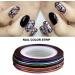 30 Pcs Nail Art Striping Tape Line Decoration Sticker Set - 30 Vibrant Colors - DIY Nail Tool for Girls & Ladies - Buy Online on GoSupps.com