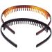 FRCOLOR 2 Pieces Teeth Comb Headbands Unisex Hard Plastic Tooth Hairband Anti-slip Hair Hoops Daily Headdress Hair Accessory for Women Men(Coffee Black) - Buy Online on GoSupps.com