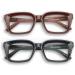 Oversized Reading Glasses for Women | 2-Pack Retro Blue Light Blocking Readers +2.5 | Anti Glare Eyeglasses with Spring Hinge - Navy Blue & Brown 2.50X - Buy Online on GoSupps.com