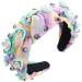 vreplrse Durable And Reliable Jeweled Wide Top Knot Headband For Long-lasting Beauty Polyester Rhinestone Pearl Knot Headbands Blue purple - Buy Online on GoSupps.com