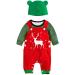 Infant Baby Boys Clothing Sets Newborn Baby Cotton Romper Outfits Suit Toddler Kids Pyjamas 3pcs Long Sleeves T-shirt + Star Pattern Dungarees+ Hat 0-24 Months Green 1 3-6 Months