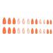 Orange & Gold Glitter Striped Almond Press-on Nails - 24Pcs | Full Cover Acrylic False Nails for Women & Girls - Buy Online on GoSupps.com
