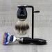 3 Pc Men's Shaving Kit - 5 Edge Safety Razor Silver Tip Badger Hair Brush & Stand Set - Perfect Gift for Men - Buy Online on GoSupps.com