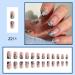 Diduikalor 24PCS Short Coffin Press On Nails - Hand Painted Blue Flowers French Tip False Nails - Nude Botanical Pattern Square Fake Nails - Medium Acrylic Stick On Nails for Women - Buy Online on GoSupps.com
