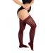 RIEMTEX PREMIUM compression stockings class 2 CCL2 23-32 mmHg with open toe thigh highs women men burgundy size 1