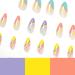 Multicolour Swirl Almond Fake Short French False Press on Nails with Glue - Colorful Wavy Nail Art for Women - Buy Online on GoSupps.com
