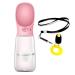AcserGery Dog Water Bottle 550ml BPA Dog Drinking Bottle with Sending Whistle and Dog Trainer (Pink) 550ml-Pink
