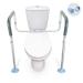 OasisSpace Toilet Rail - Medical Bathroom Safety Frame for Elderly, Handicap and Disabled - Adjustable Toilet Safety Handrail Grab Bar, 2 Additional Rubber Tips