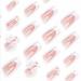 Foccna Medium Long Rhinestone Pink Press on Nails - 24pcs Glossy Bling Square Fake Nails with 3D Flower Design for Women & Girls - Buy Online on GoSupps.com