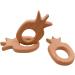Wendysun Cartoon Wood Teether Set - Natural Animal Pineapple Shape Baby Teething Toy (2pcs) - Buy Online on GoSupps.com