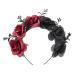 Black and Red Rose Flower Headband Rose Flower Crown Mexican Headpiece Floral Crown Garland Halo for Festival Wedding Party Halloween