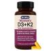 Dr. Wise Vitamin D3 5000 IU + K2 MK-7 High Potency Once-Daily D3 K2 Vitamin Supplement for Strong Bones, Heart & Immune Support | Easy-Swallow, Non-GMO 60 Capsules (2 Month Supply)