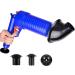 Drain Clog Remover Blue Drain Clog Remover with 4 Suction Cups High Pressure Exhaust Bathroom Kitchen Clogged Pipe Tub Cleaning Blue