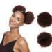 Inch High Afro Puff Synthetic Hair Bun | Kinky Curly Clip-In Extensions for Women | Drawstring Ponytail | 2 Pcs #1B - International Shipping Available - Buy Online on GoSupps.com