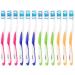 Newgen Medical Travel toothbrush: 12-pack branded toothbrushes with tongue cleaner medium 4 colors (hand toothbrushes large pack dental care brush remaining item)