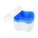 Denture Box Retainer Case Denture Storage Bath Box Denture Holder Box Cleaning Box Lightweight and Portable Cleaning Box with Filter (L Blue) L Blue