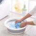 Portable Folding Wash Basin Household Plastic Laundry Tub Wash Vegetable Washing Folding Basins Kitchen Bath Foot Fold Bucket (Blue XL) Lofty Ambition Pink X-Large - Buy Online on GoSupps.com