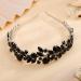 Kercisbeauty Black Rhinestones Beads Crown Women Girls Halloween Tiara Wedding Bridal Hair Piece Handmade Jewelry for Banquet Prom - Buy Online on GoSupps.com