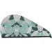 Mint Gray Leaves Coral Velvet Hair Cap | Quick-Dry Hair Towel Wrap for Travel & Home | Ideal for Women & Men - Buy Online on GoSupps.com