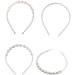 Pearl Hair Hoop | White Faux Pearl Rhinestones Hairbands - Elegant Wedding Headwear Hair Accessories Faux Pearl Rhinestones Hairbands for Wedding - Buy Online on GoSupps.com