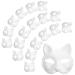 Bestonzon 30 pieces of white fox masks made of paper blank masks Japanese masqueremian masking Unsumed cat masks Simple kitsune cat masks for children Easter party gift card