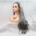SHIYID Smoky Gray Long Straight Lace Front Wig | Heat Resistant Synthetic Hair for Women - Soft & Stylish - Buy Online on GoSupps.com
