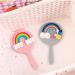 Heallily Portable Rainbow Handheld Makeup Mirror - Cute & Colorful Vanity Mirror for Girls & Women - Travel-Friendly Gift - Buy Online on GoSupps.com