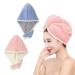 Microfiber Hair Towel Wrap for Women 2 Pack Coral Velvet Turban Anti Frizz Quick Drying Hair Turban Super Absorbent Fast Dry for Curly Thick Long All Hair Style Types Pink White & Blue Grey Pink White/Blue Grey
