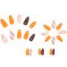 JUSTOTRY 24 Pcs Glitter Swirl Stiletto False Nails - Short Orange French Press on Nails with Nail Glue - Almond Stick on Nails for Women - Buy Online on GoSupps.com