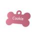 ENGRAVO Dog Tag Bone in Pink with Custom Engraving and 2 Key Rings Small 32mm Pink