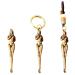 LUOZZY 3pcs Retro Brass Ear Spoon Reusable Ear Pick Ear Spoon Buckle Key Ring