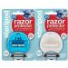 Steripod Men and Women Safety Razor Holder - Clip-On Cover Anti-Rust Blade Razor Protector Travel Size (2 Pk white, blue) 2 Pk (white, blue)
