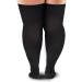 BLU HORN Open Toe Thigh High Wide Calf Compression Stocking 20-30mmHg - Relieves Pain & Swelling, Improves Circulation - 3XL Black - Buy Online on GoSupps.com