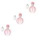 Beavorty 3st massager scalp massage brush Electric scalp scratch head scraps Shampoo massage brush head guasha-scrubs multifunction tool baby octopus ABS rosa