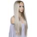 SHIYID Blonde Lace Front Wig - Synthetic Long Light Blonde Wig with Brown Roots | Natural Straight & Heat-Resistant Women's Wig - Buy Online on GoSupps.com