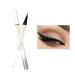 UOCK Double Ended Eyeliner Set - Black & Metallic Liquid Eyeliner Glitter Eyeliner Liquid Sparkling Eyeshadow Waterproof Glowing Eye Makeup Set (03Silver)