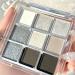 PICKX 9 Colors Glitter Eyeshadow Makeup Palette Matte High Pigmented Colorful Creamy Texture Eye Shadow Powder Natural Waterproof Long Lasting Eyeshadow Powder Cosmetics (silver)