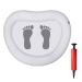 Inflatable Foot Bath for Pool - Portable Pool Foot Wash Basin Tub White Swimming Pool Inflatable Basin Foldable Foot Soaking Bath Tub with Pump for Pool Entry Ladder