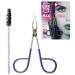 CURTIS PROFESSIONAL Salon TWEEZERS with Easy Scissor Handle The BEST PRECISION EYEBROW Men/Women Grabs ANY facial Hair Ingrown Blackhead Purple MADE IN MEXICO (UPDATED) & SILVER