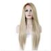 BGHJUE Golden Short Hair Root Straight Hair Chemical Fiber Front Lace Wig Hand Hook Wig Wigs