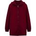 Wine Zip Up Hoodie for Women - Long Sleeve Casual Sweatshirt - Solid Color Preppy Jacket - Size 4X-Large - Buy Online on GoSupps.com