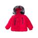 Odziezet Baby Winter Hooded Jacket Boy Girl Thicken Down Puffer Warm Coat Outerwear Clothes 0-6 Years 1-2 Years Red