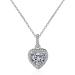 HAODUOO Luxury Crystal Heart Pendant Necklace For Women Jewelry Trendy Sterling Silver Necklace Girls Chirstmas Gift