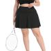 HDE Women's Plus Size Tennis Skort Pleated Athletic Golf Skirt with Shorts - 3X Black - Buy Online on GoSupps.com