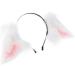 amangul Cat Foxes Faux Furs Ears Headband Cute Halloween Fancy Dress Cosplay Costume Handmade Animal Furry Ears Hair Hoop Women(White Pink) - Buy Online on GoSupps.com