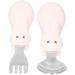 Baby Fork Spoon Fine Workmanship Safe Cute Shape High Temperature Resistant Exquisite Beautiful Toddler Feeding Utensils for Feeding(Off-White) - Buy Online on GoSupps.com