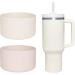 WK IEASON 2 PCs Tumbler Bottom Protector Boot for Stanley Adventure 40oz & Stanley Iceflow 20oz 30oz and Compatible with Hydro Flask Water Bottle 12oz 24oz Rose Quartz/Cream