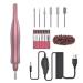 Electric Nail Drill Kit Professional USB Electric Nail Files 20 000 RPM Portable Electric Manicure Pedicure Kit Nail Drill for Acrylic Nails Gel Nails Nail Buffer Man Pink