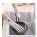 Gloves Transparent White Household Washing Dishes and Clothes Waterproof Plastic Household Cleaning Non Slip Durable high Temperature Resistant Thin Gloves Bicolorblue - Buy Online on GoSupps.com