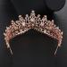 Girls Sweet 16 Homecoming Crown Rose Pink Rhinestones Quinceanera Prom Hair Accessory - Buy Online on GoSupps.com